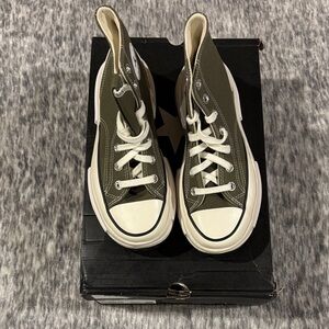 Converse Run Star Hike High Top Platform Sneakers Olive Green Chunky Sole 196